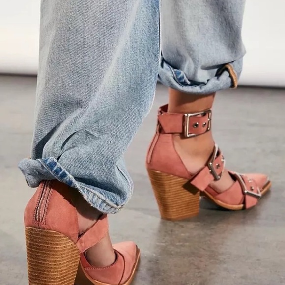 Free People Jeffrey Campbell Hendrix Heels Rose Pink Matte Leather - Picture 8 of 8